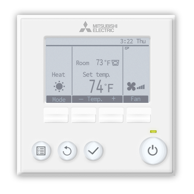 Mitsubishi wall-mounted wired control.