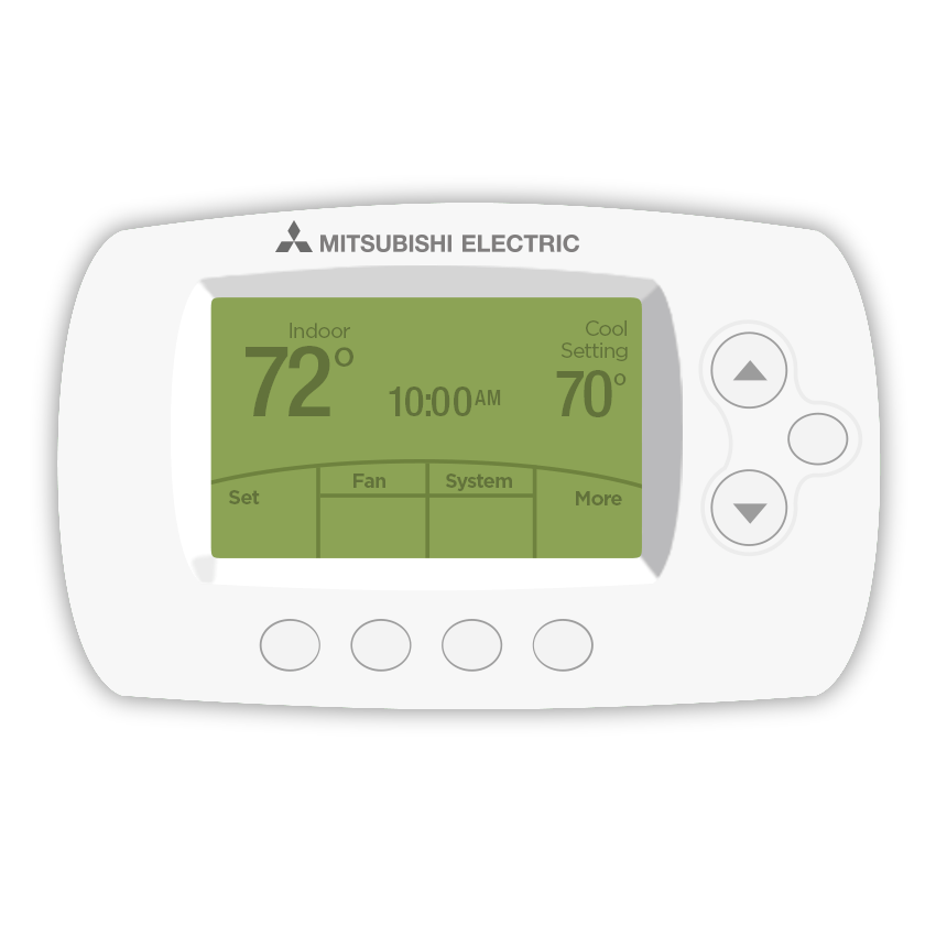 Mitsubishi wall-mounted wireless control.