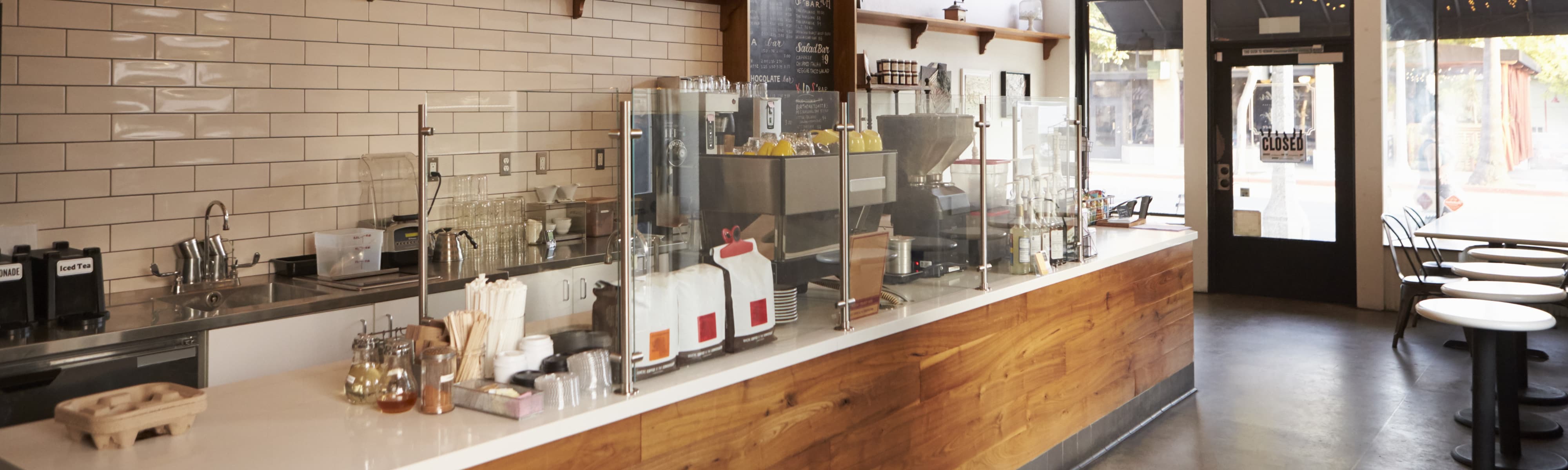 Empty cafe or bar interior.