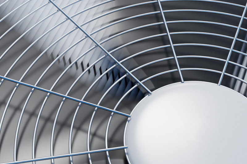 Close-up of an air conditioner fan.